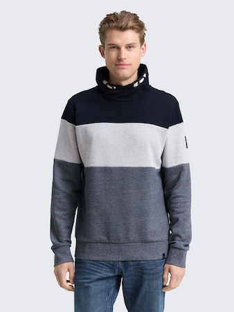 Snood Sweatshirt mit Colour Blocking von Men, navy grindle structure