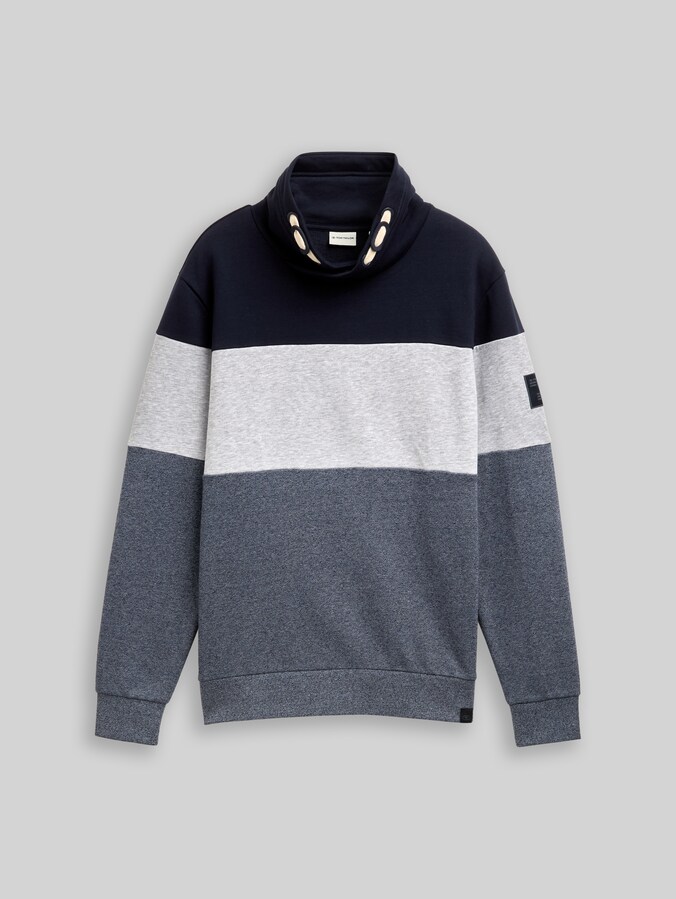 Snood Sweatshirt mit Colour Blocking von Men, navy grindle structure