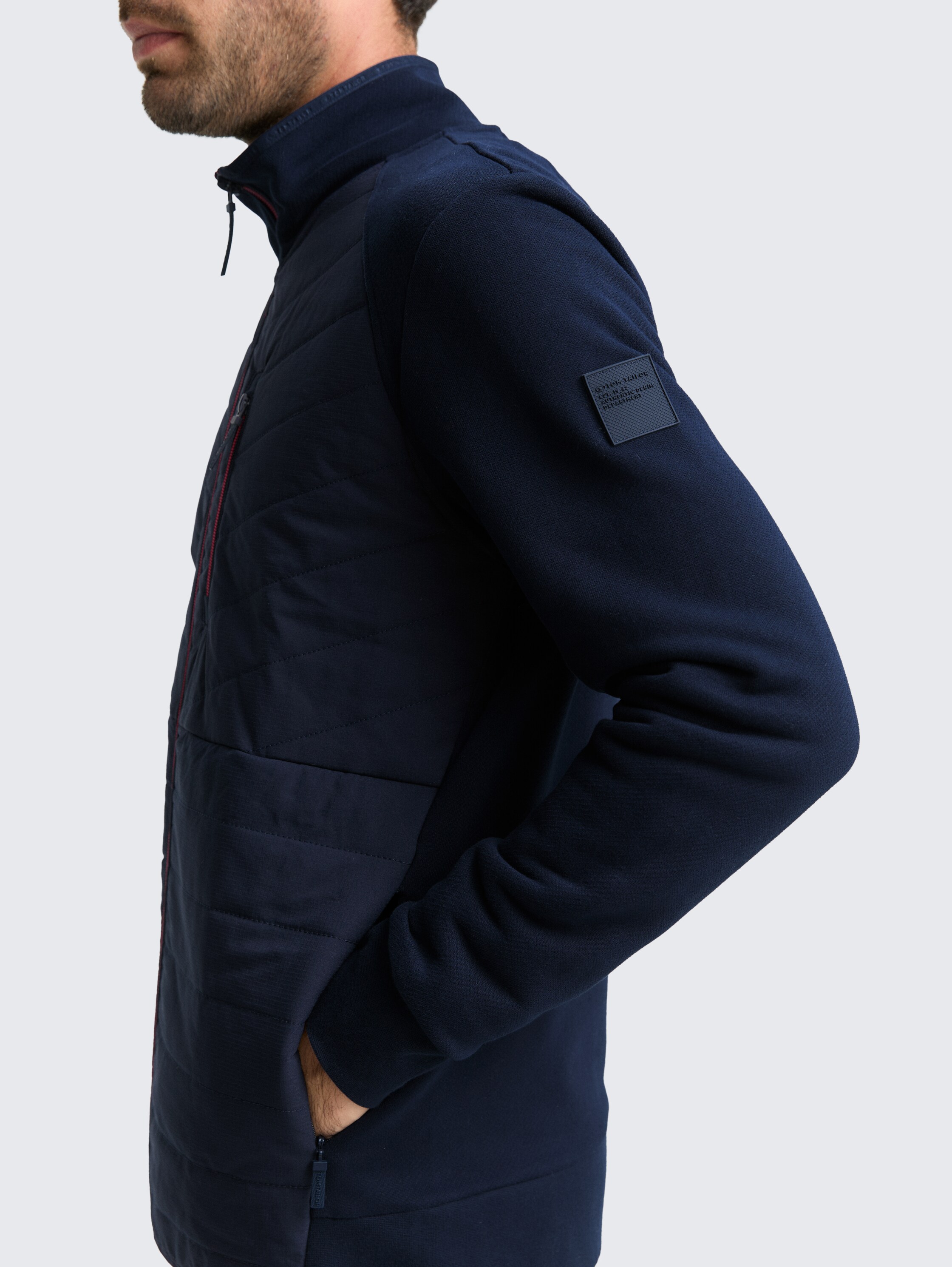 Hybrid sweat jacket with quilting - sky_captain_blue_1 - 