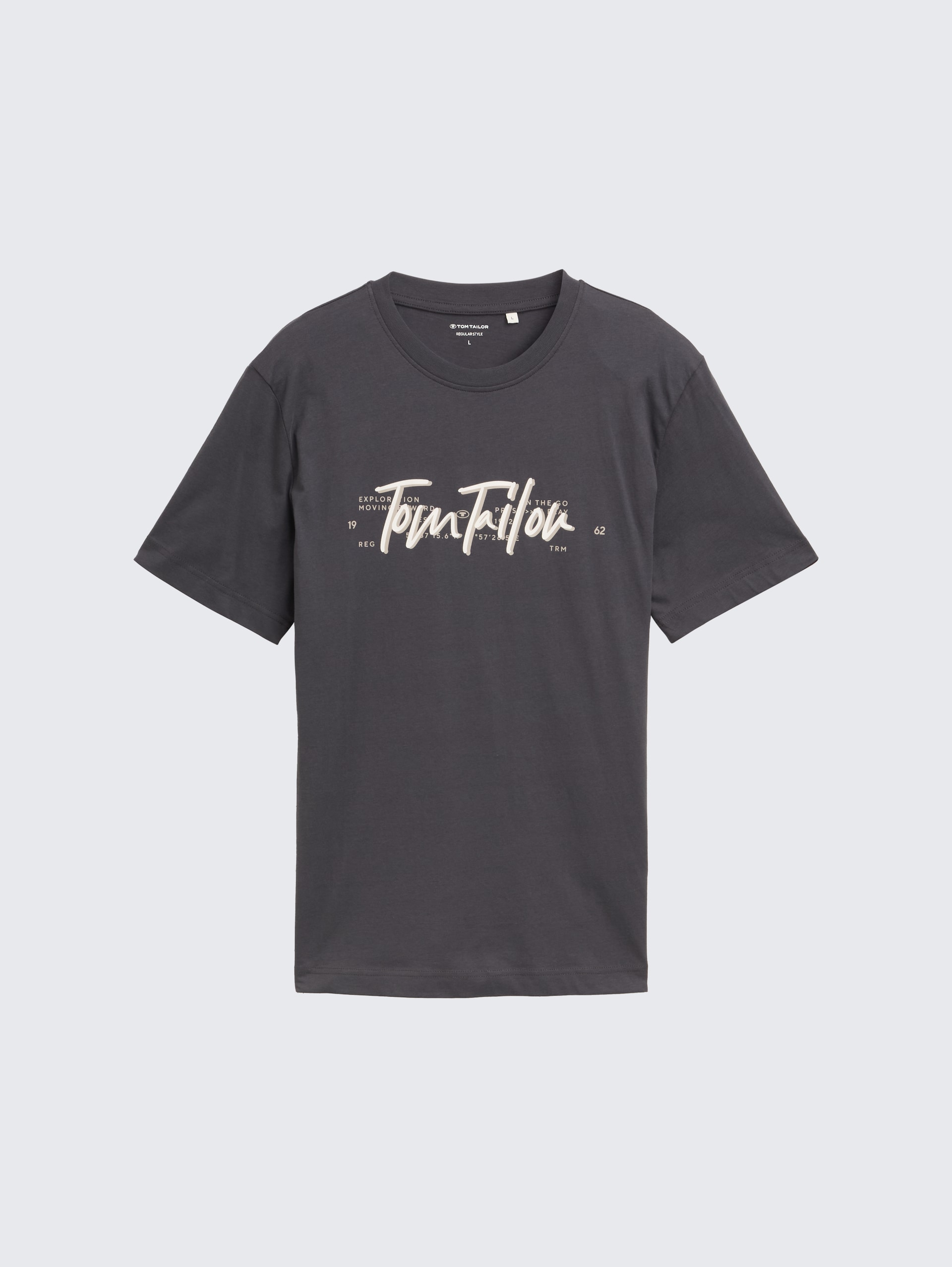 T-Shirt mit Logo-Print - Tarmac Grey - Vorder-Produkt-Ansicht