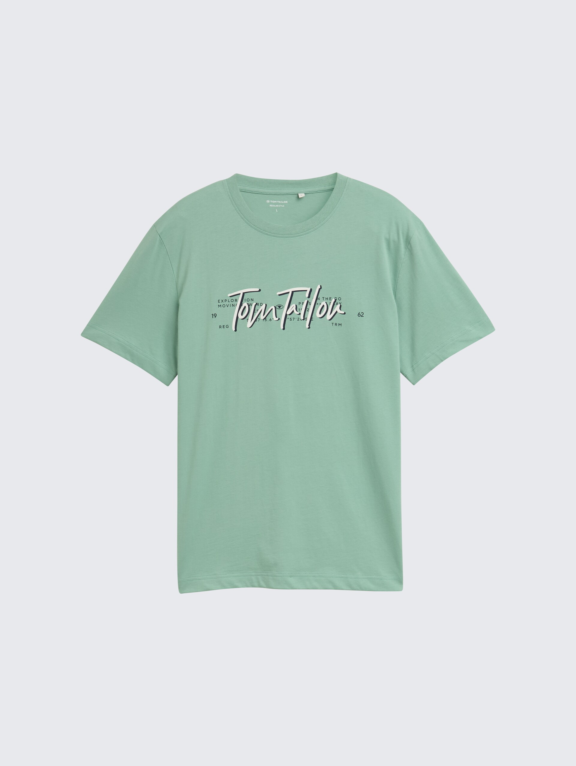 T-Shirt mit Logo-Print - dust green - Vorder-Produkt-Ansicht