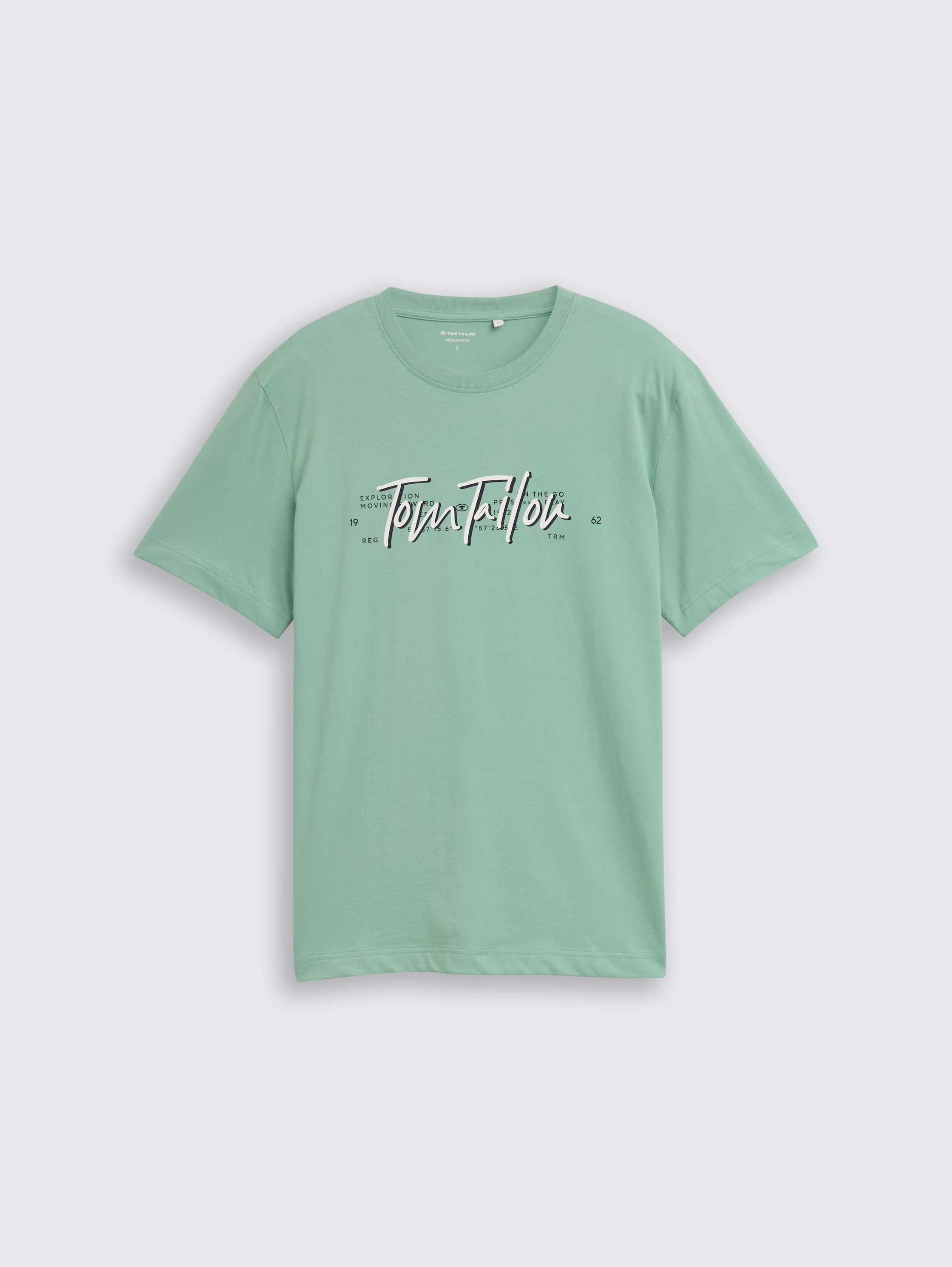 T-shirt with logo print - dust green - Front product view