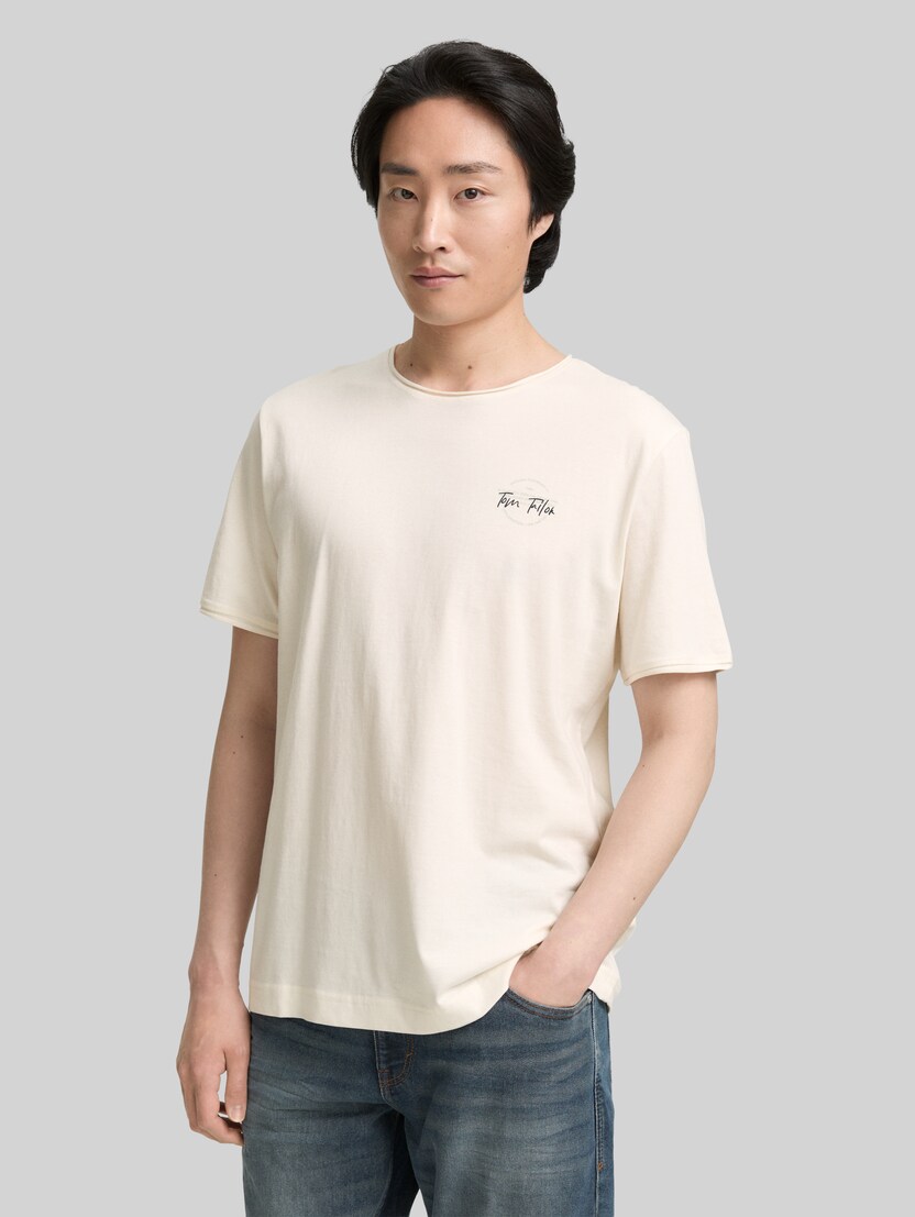 T-Shirt mit Print von Men, Gardenia White