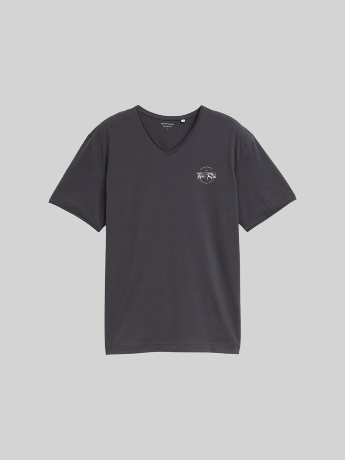 T-shirt à encolure en V par Men, Tarmac Grey