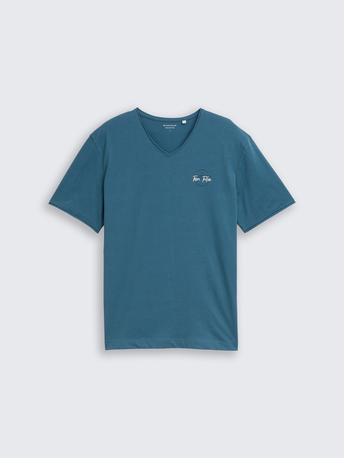 T-Shirt mit V-Ausschnitt - real teal blue - Vorder-Produkt-Ansicht