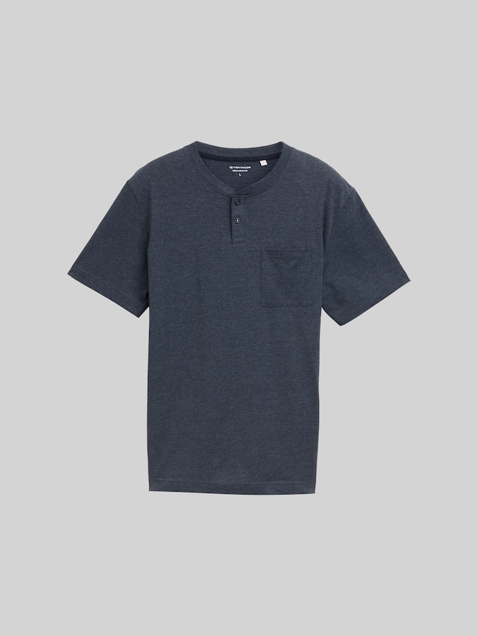Henley T-Shirt mit Brusttasche von Men, sky captain blue white melange