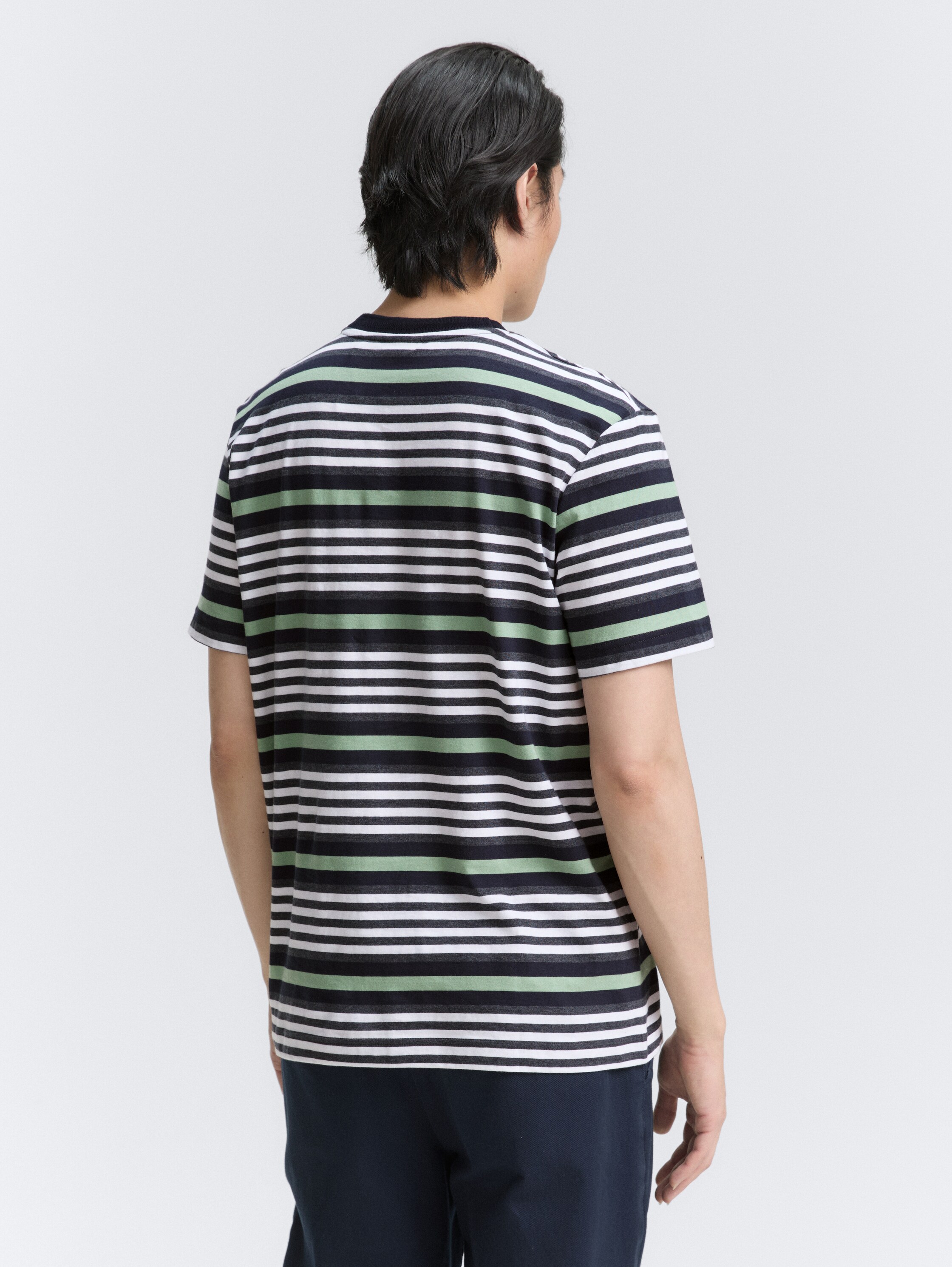 T-Shirt mit Streifenmuster - navy_multicolor_melange_stripe - 