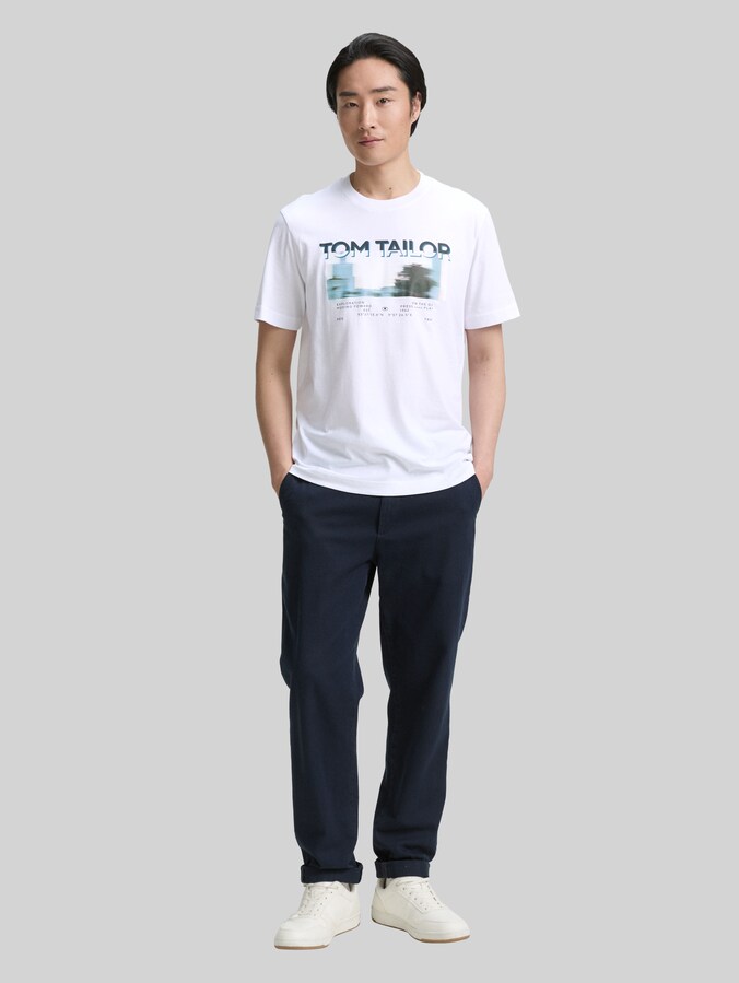 T-Shirt mit Fotoprint von Men, White