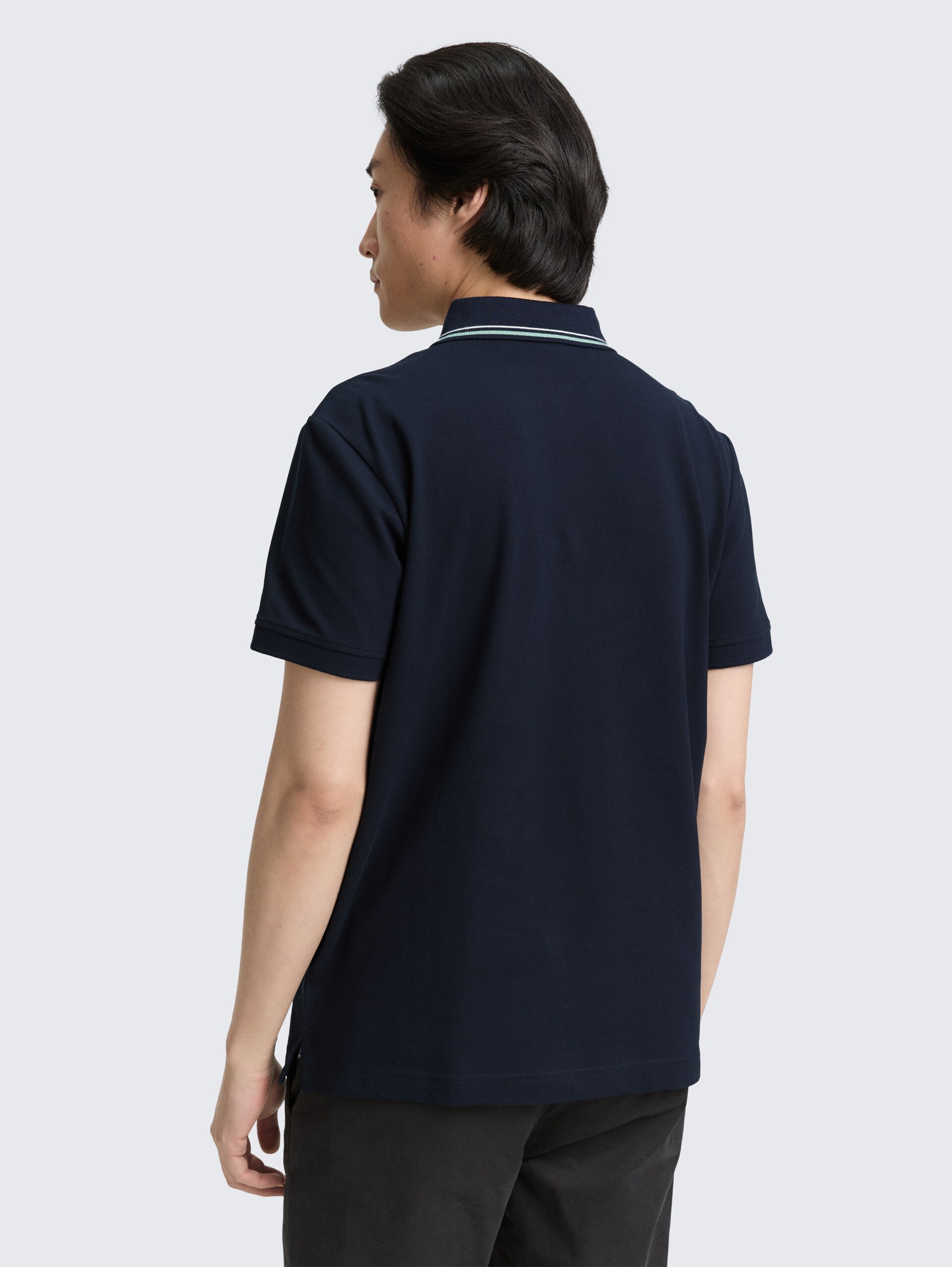 Piqué Poloshirt mit print - sky captain blue