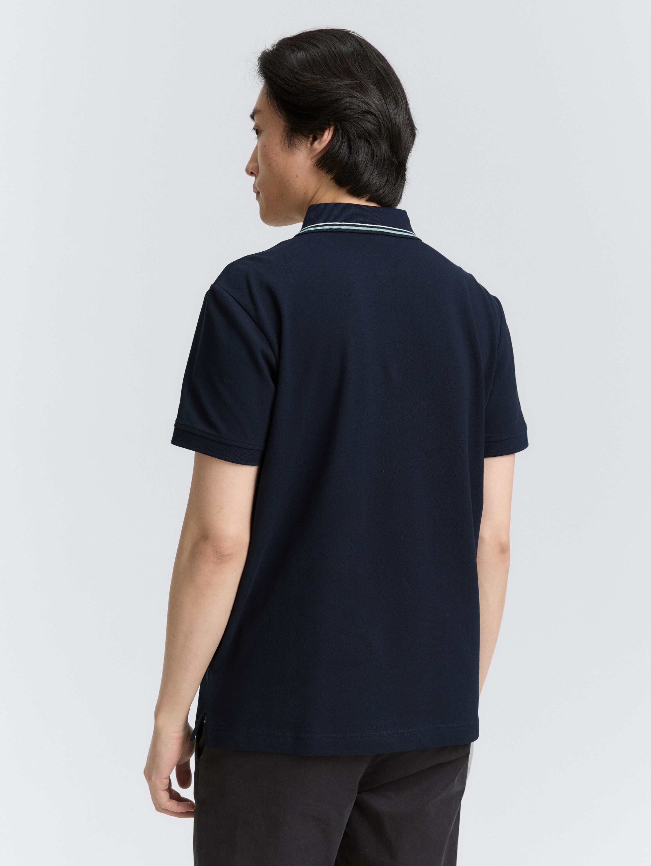 Piqué polo met print - sky captain blue