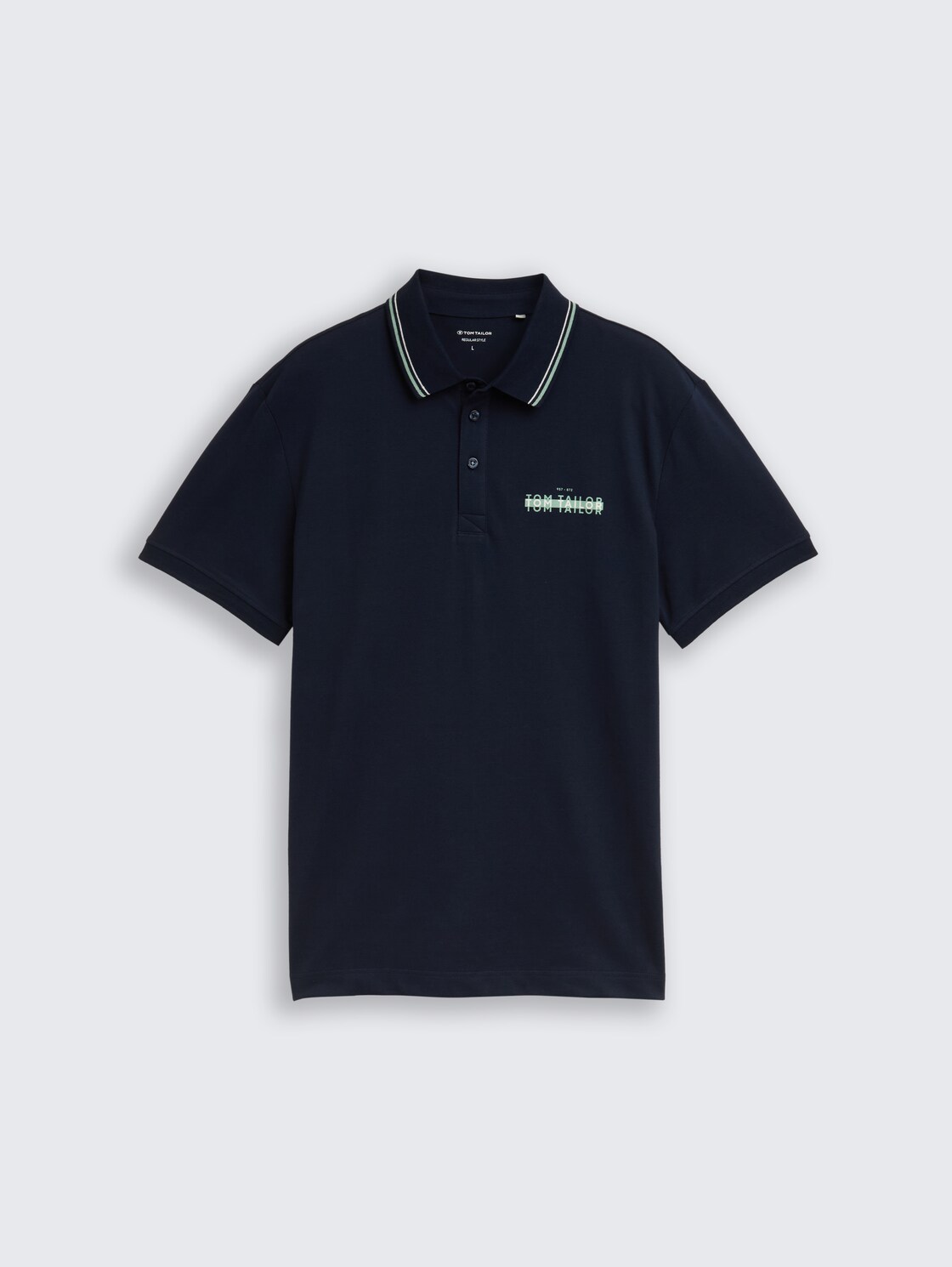 Piqué Poloshirt mit print - sky captain blue