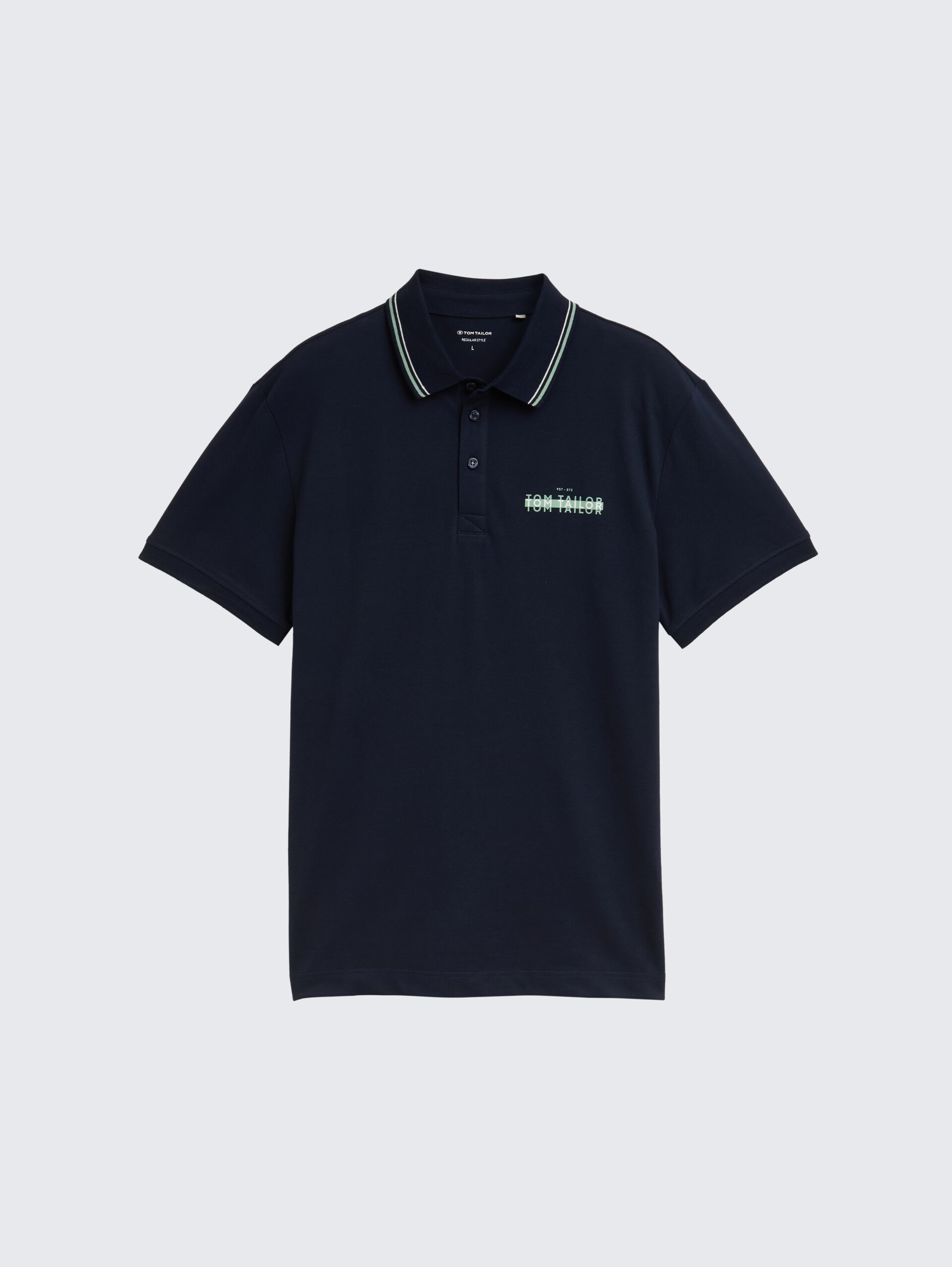 Piqué Poloshirt mit print - sky captain blue