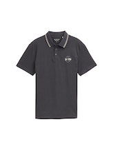 Ausgewählt, Piqué Poloshirt mit print von Tom Tailor, schwarz