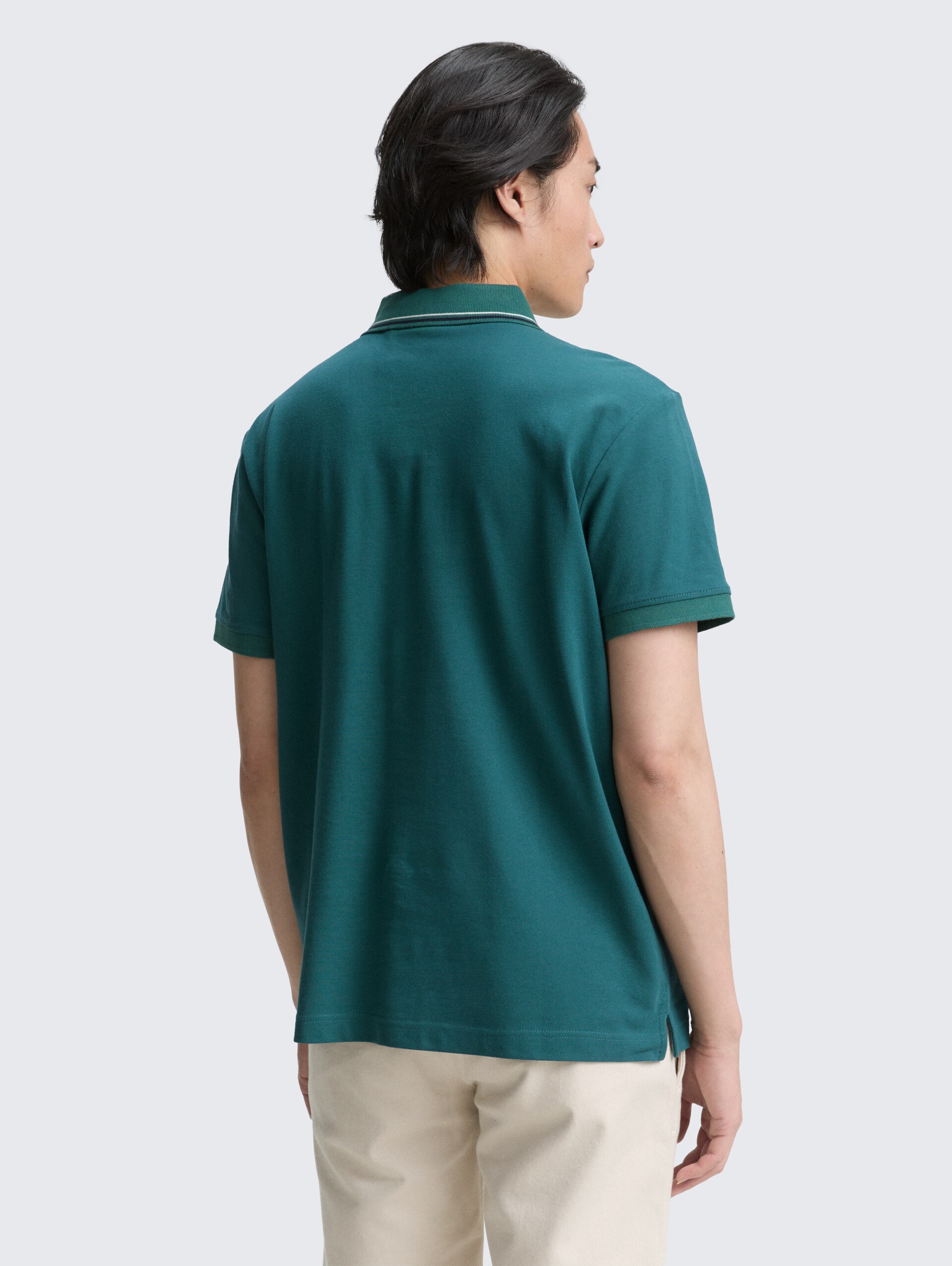 Piqué Poloshirt mit print - Jasper Green