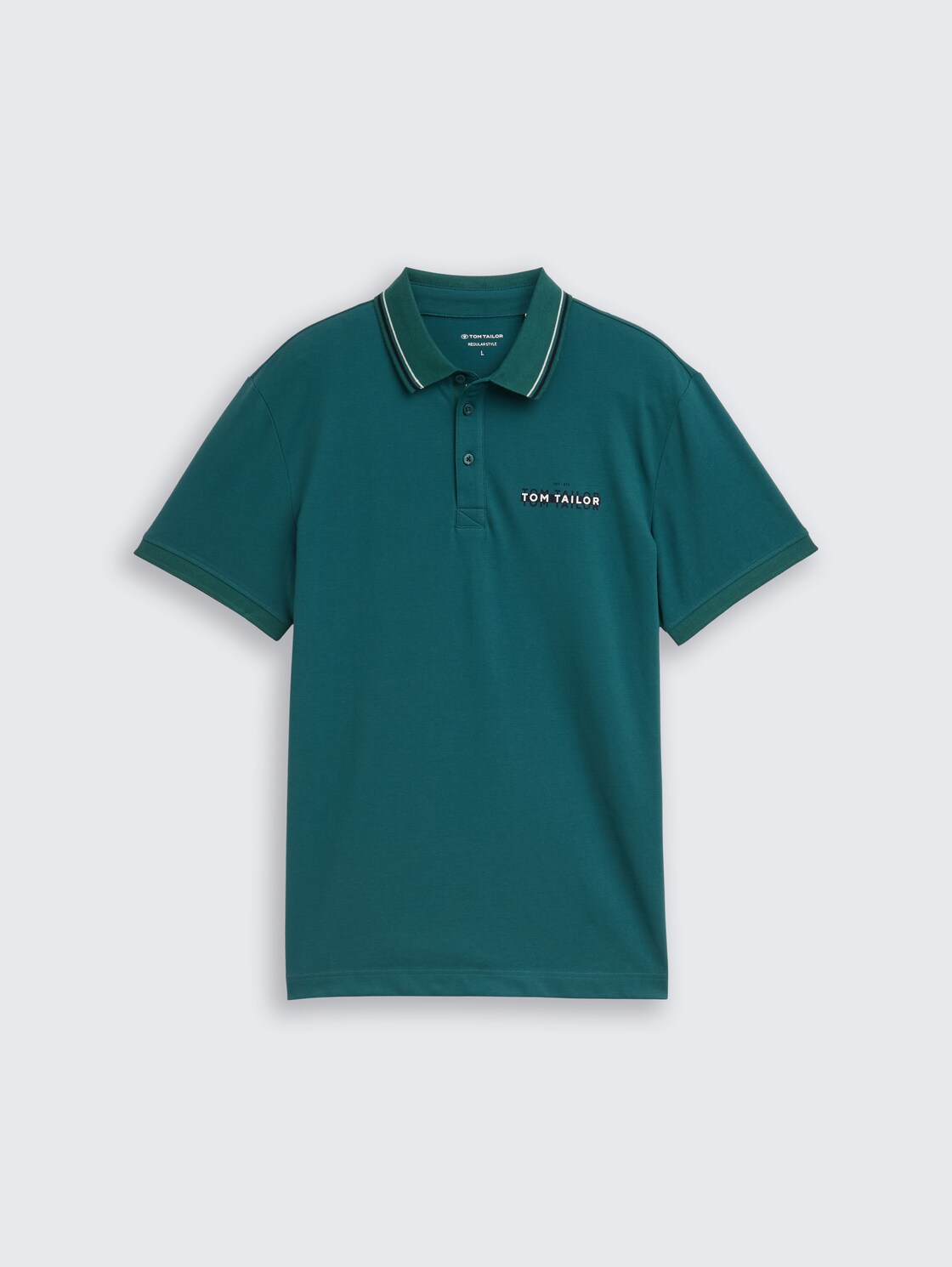 Piqué Poloshirt mit print - Jasper Green