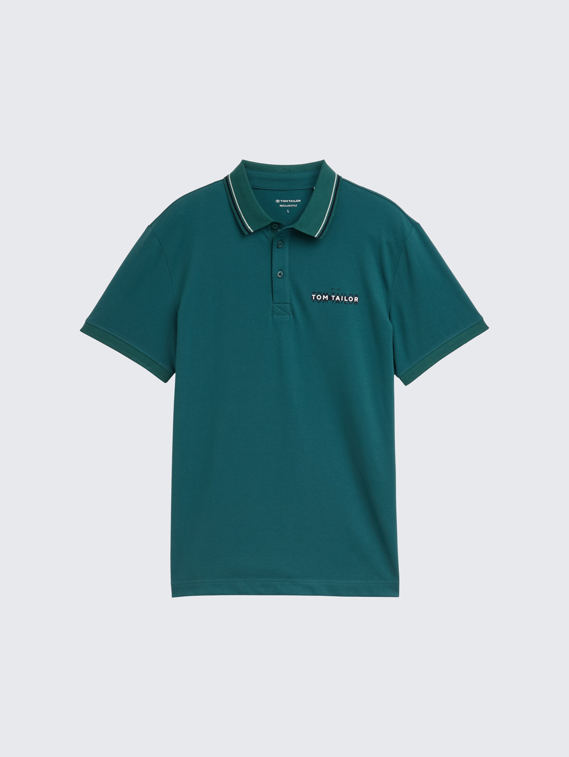 Piqué Poloshirt mit print - Jasper Green