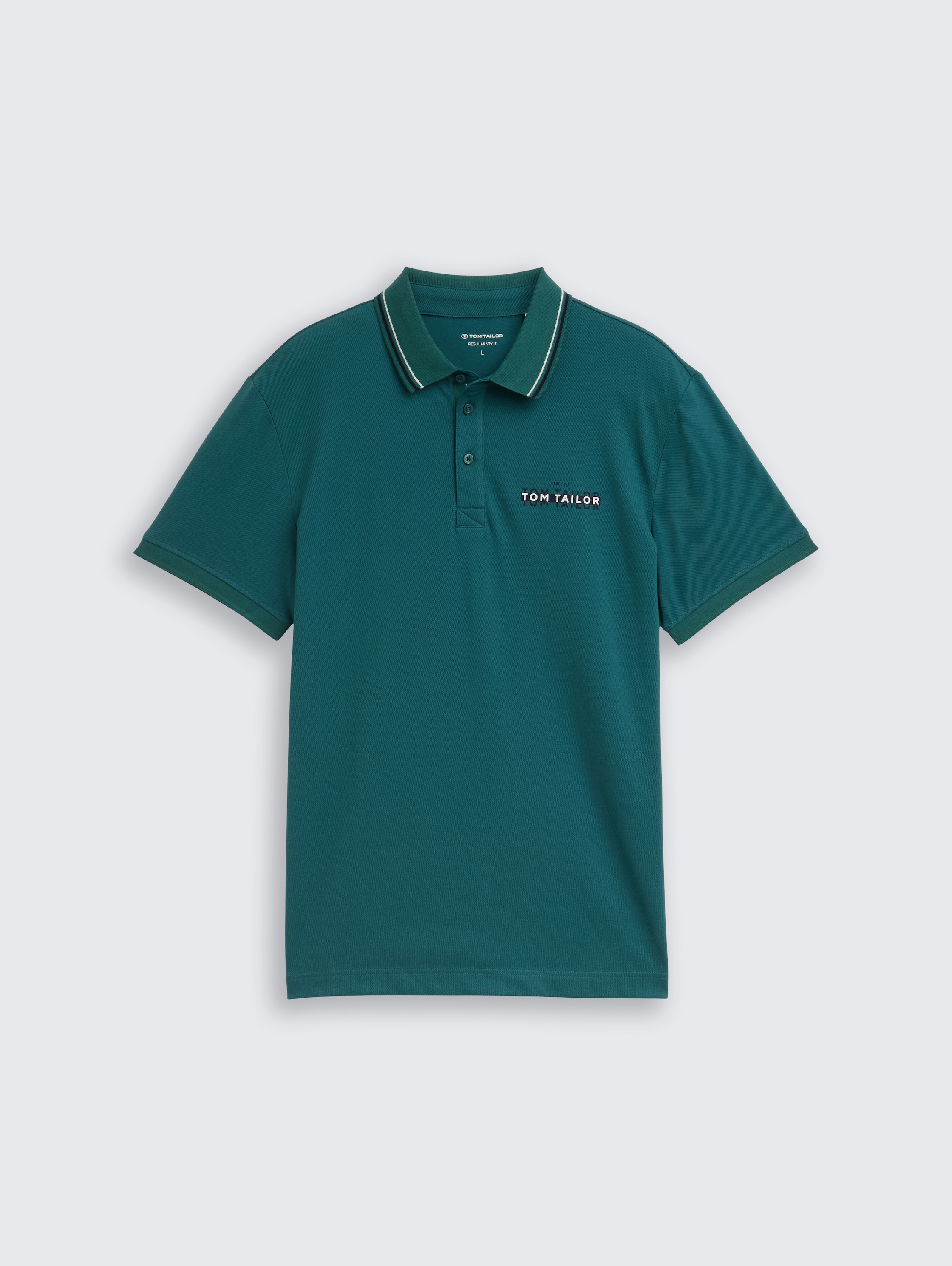 Piqué Poloshirt mit print - jasper_green - 
