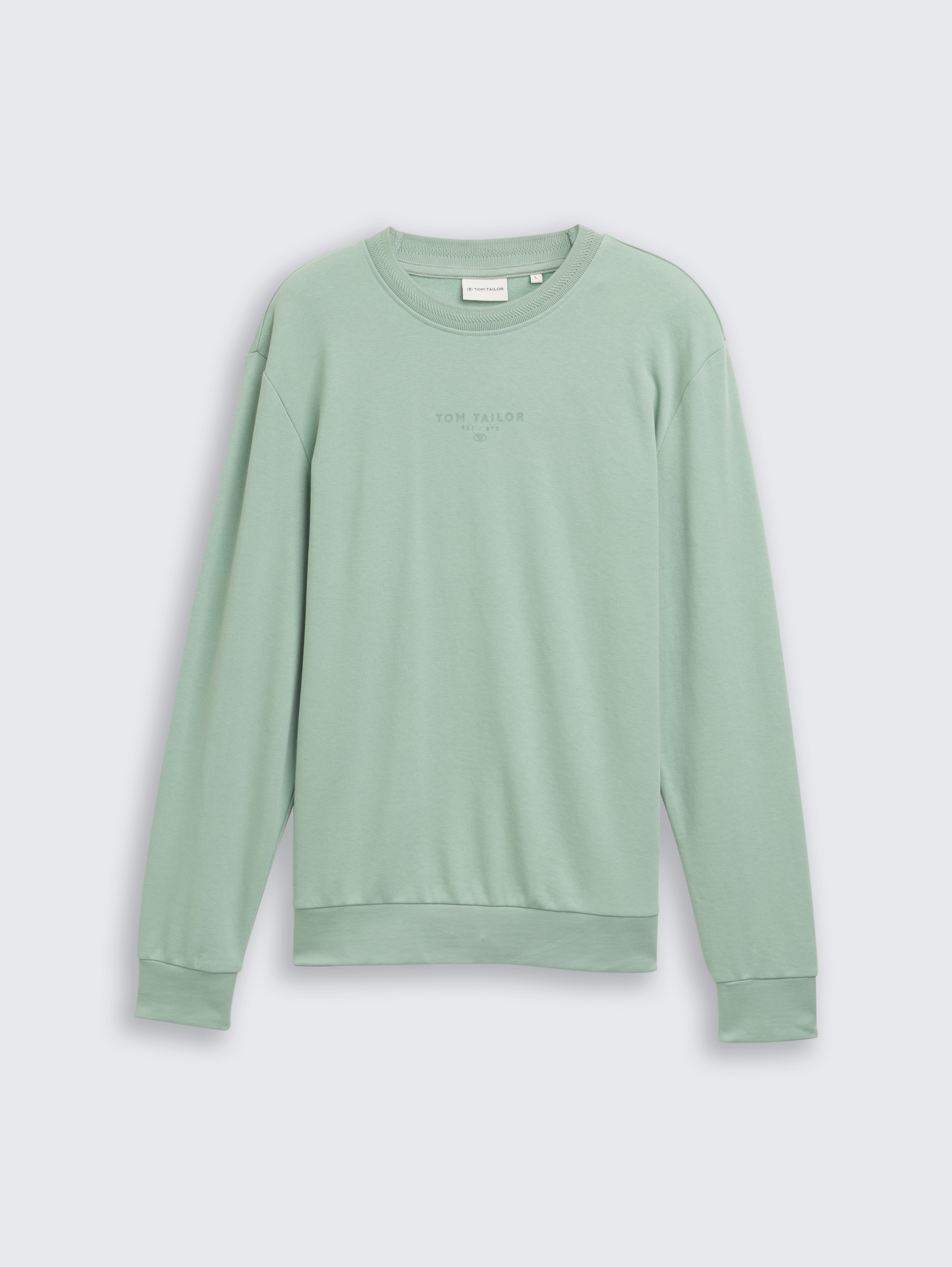 Crewneck Sweatshirt mit Logo-Print - dust green - Vorder-Produkt-Ansicht