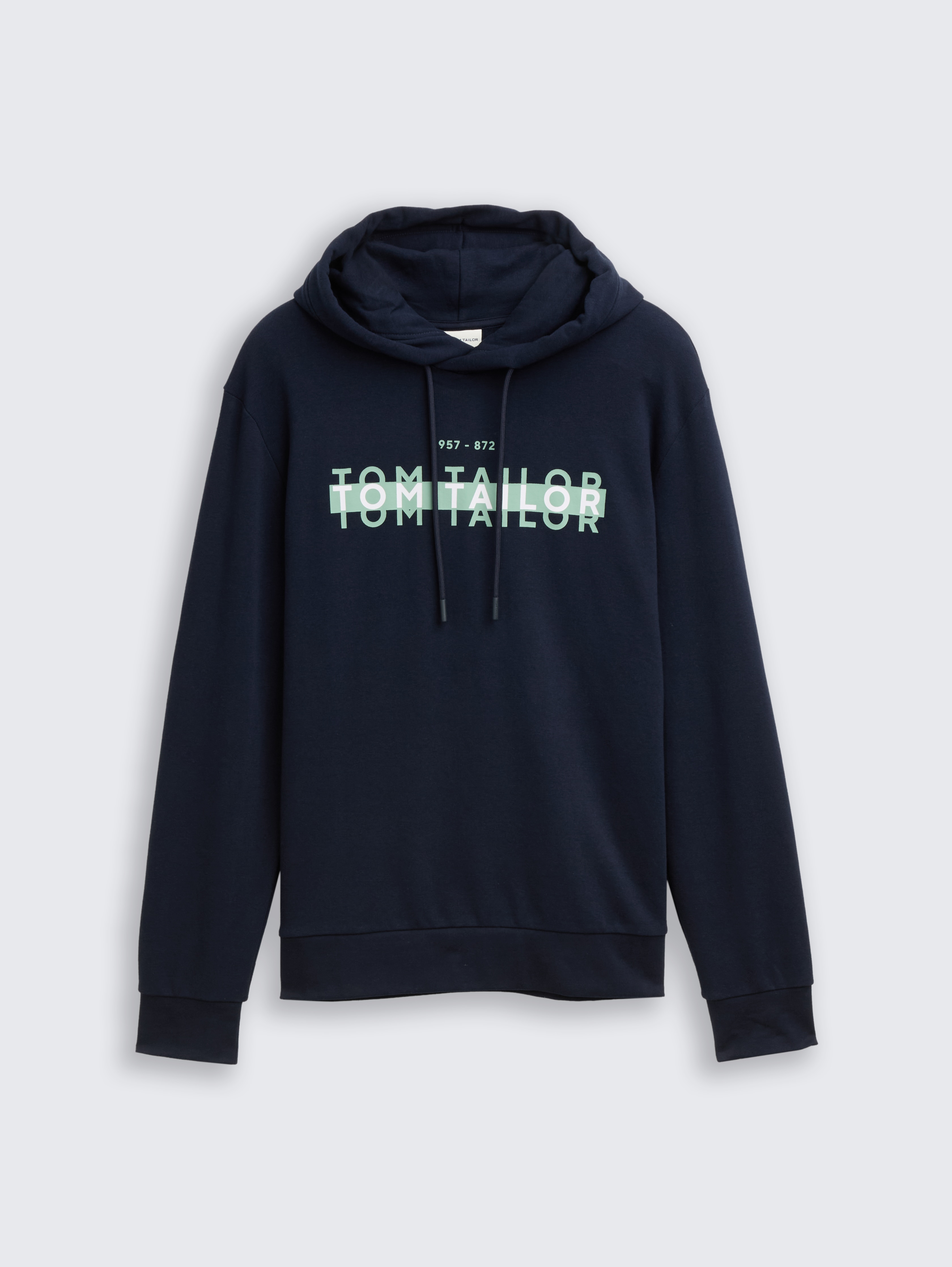Hoodie with a logo print by Tom Tailor
