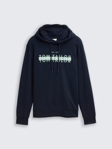 Sweatshirt à capuche avec logo imprimé - sky captain blue - Vue de face du produit