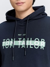 Sweatshirt à capuche avec logo imprimé - sky captain blue - Vue détaillée du modèle