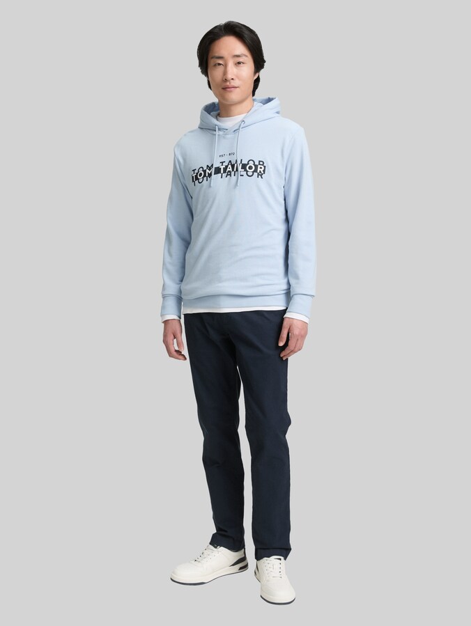 Hoodie Sweatshirt mit Logo-Print von Men, Light Metal Blue