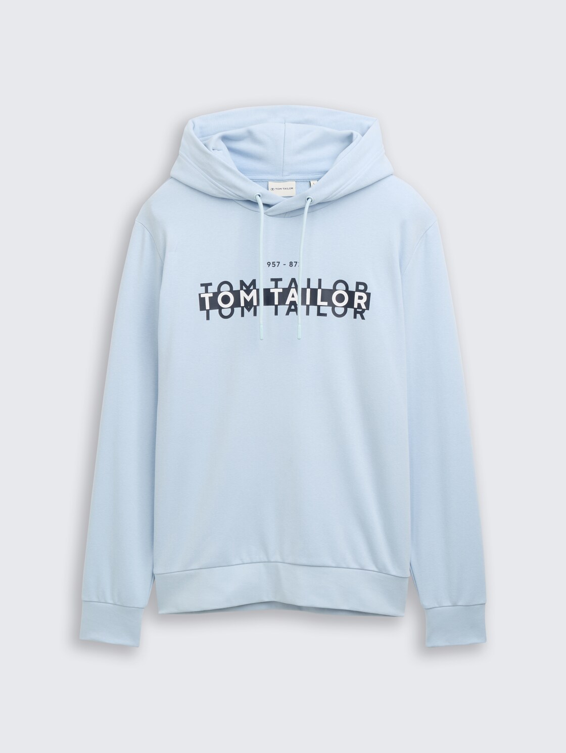 Hoodie Sweatshirt with logo print - Light Metal Blue - Front product view