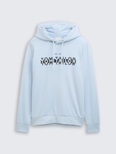 Hoodie Sweatshirt mit Logo-Print - Light Metal Blue - Vorder-Produkt-Ansicht