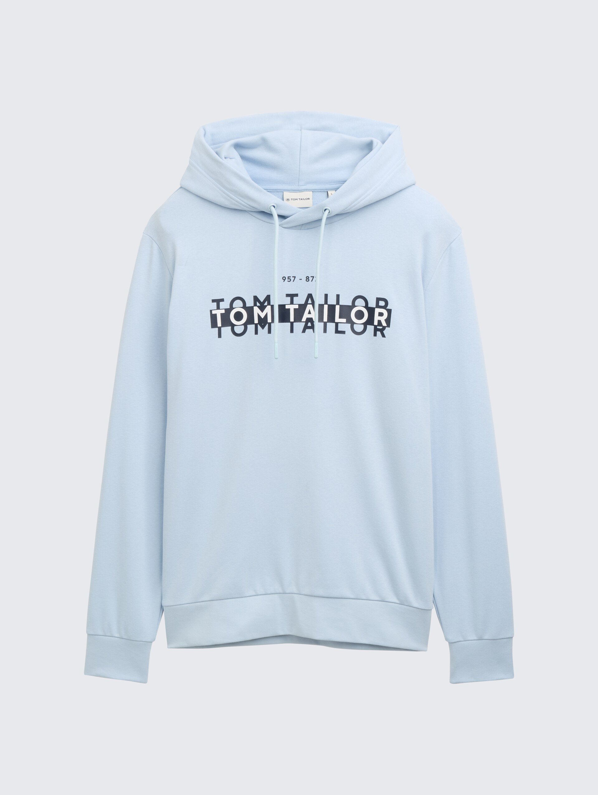 Hoodie Sweatshirt mit Logo-Print - Light Metal Blue - Vorder-Produkt-Ansicht