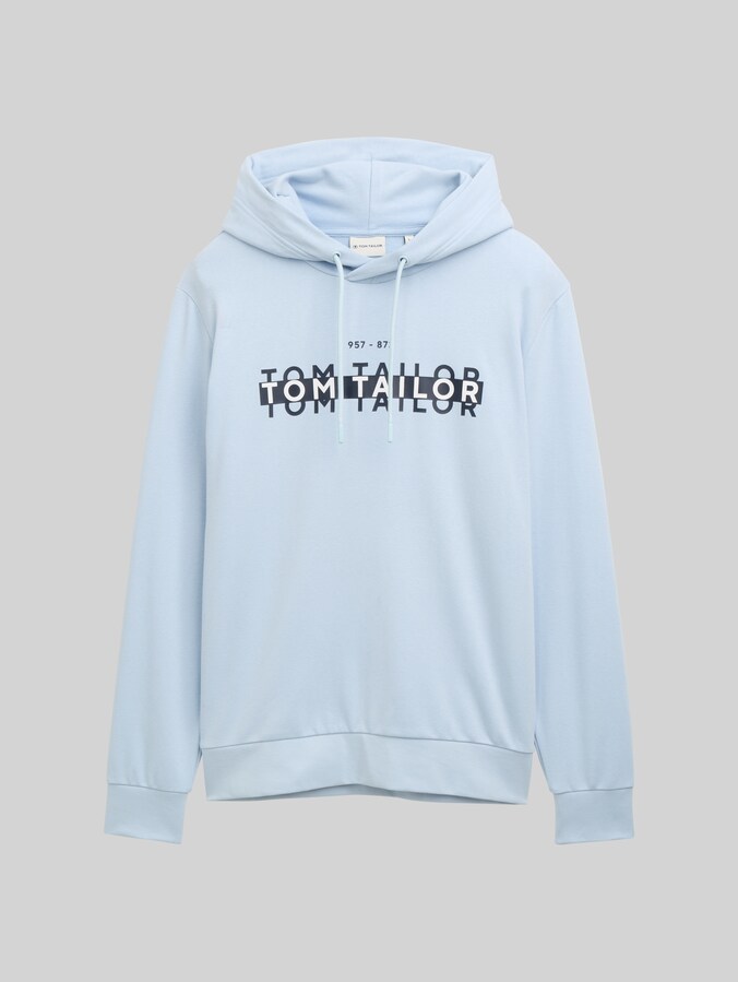 Hoodie Sweatshirt mit Logo-Print von Men, Light Metal Blue