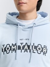 Hoodie Sweatshirt mit Logo-Print - Light Metal Blue - Detail-Model-Ansicht