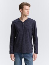 Top à manches longues Serafino - navy red multi inject - Découpe Vue de face du modèle