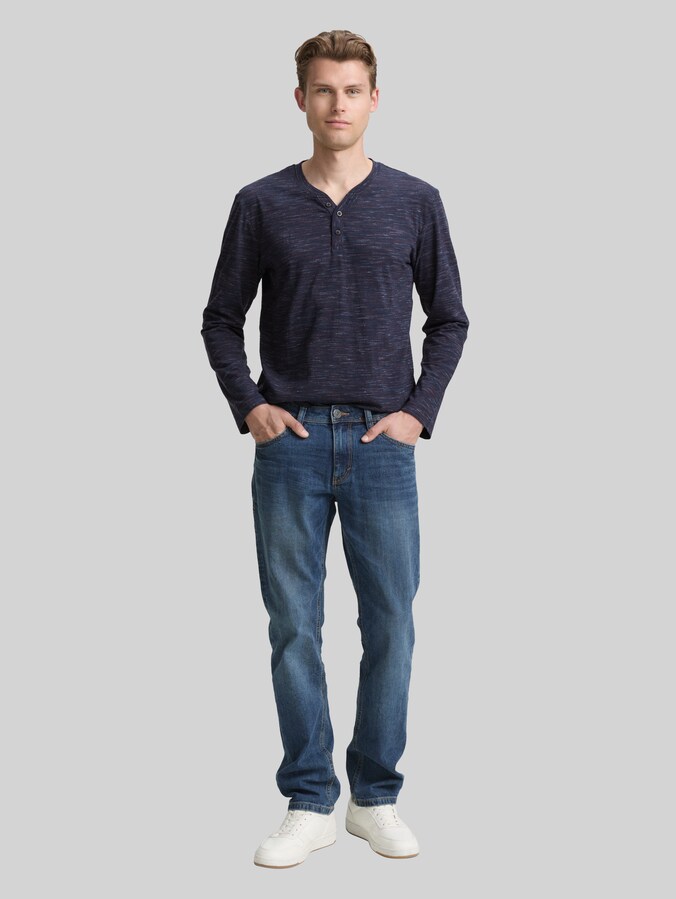 Serafino Langarmshirt von Men, navy red multi inject