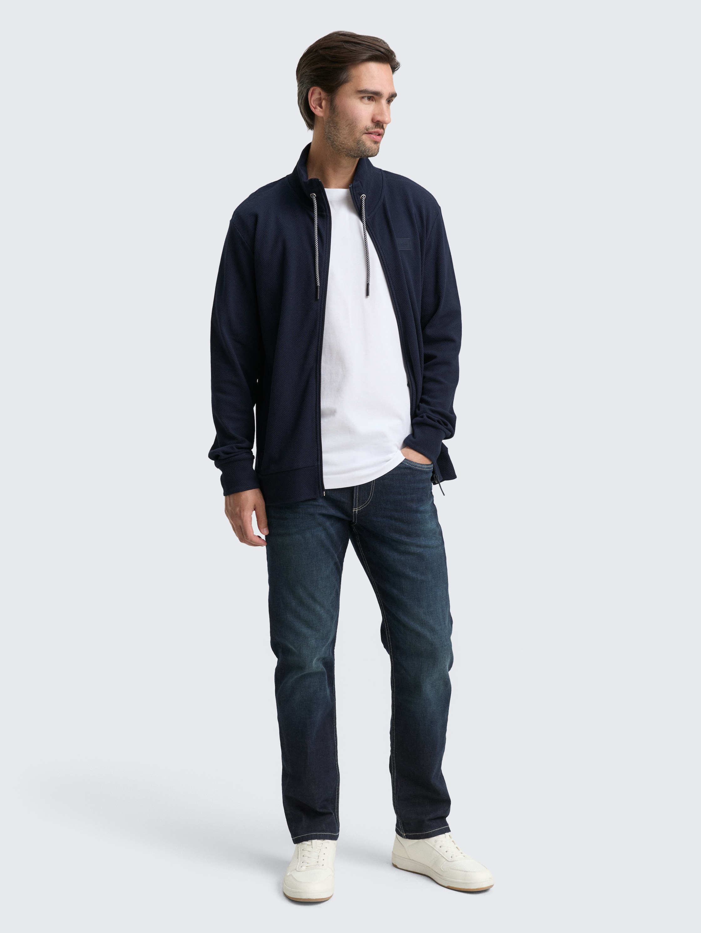 Ultralicht sweatjack met opstaande kraag - sky_captain_blue_1 -