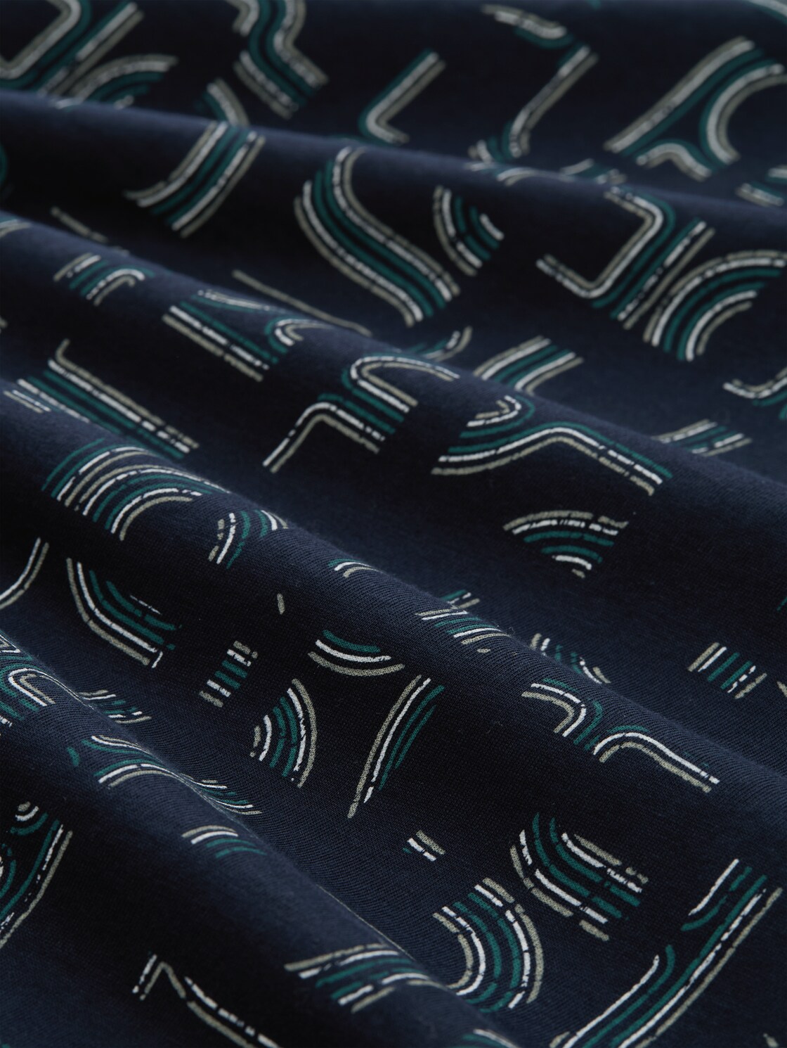 T-Shirt mit Alloverprint - navy irregular design - Material-Ansicht