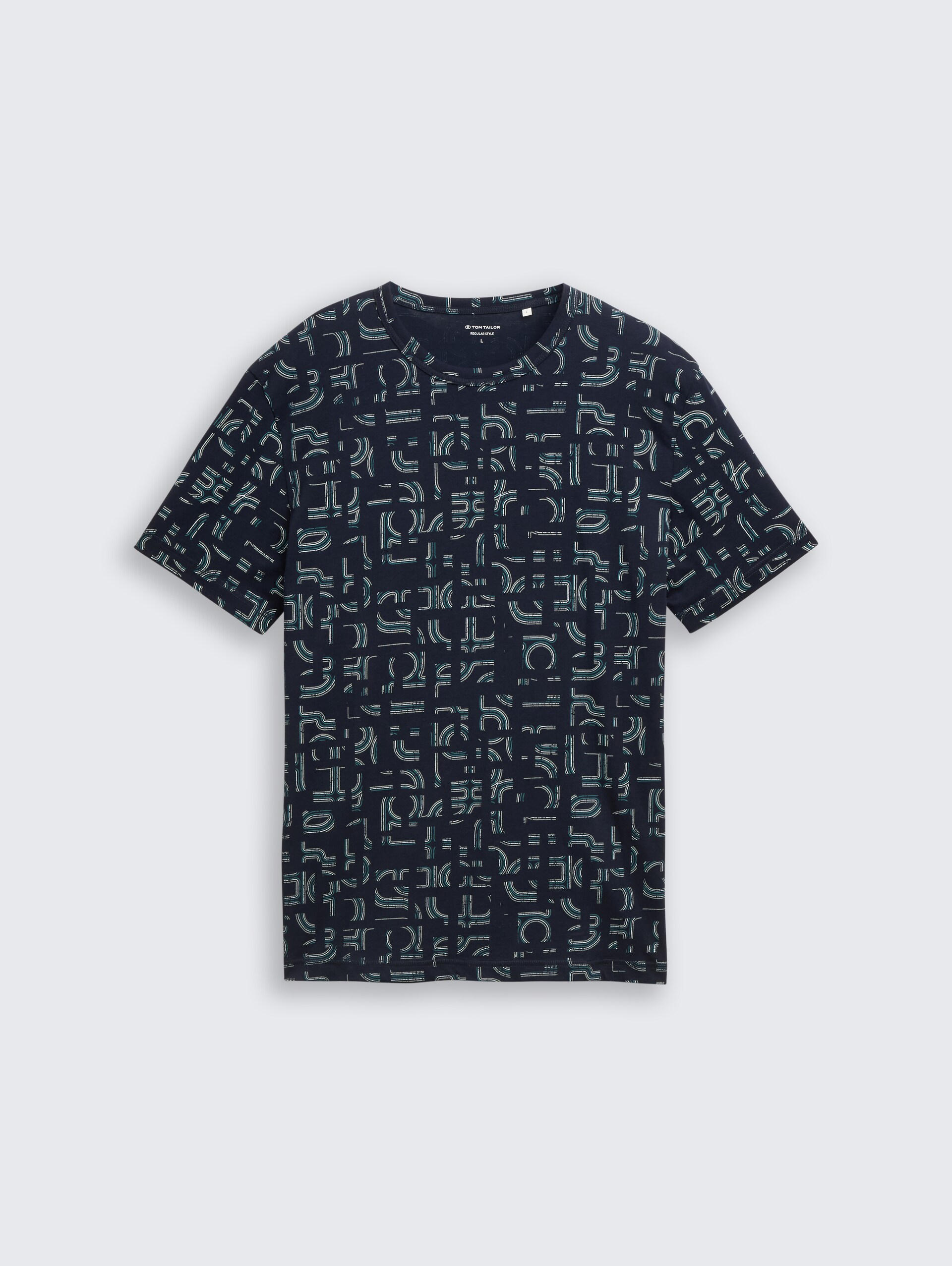 T-shirt met all-over print - navy irregular design - Product vooraanzicht