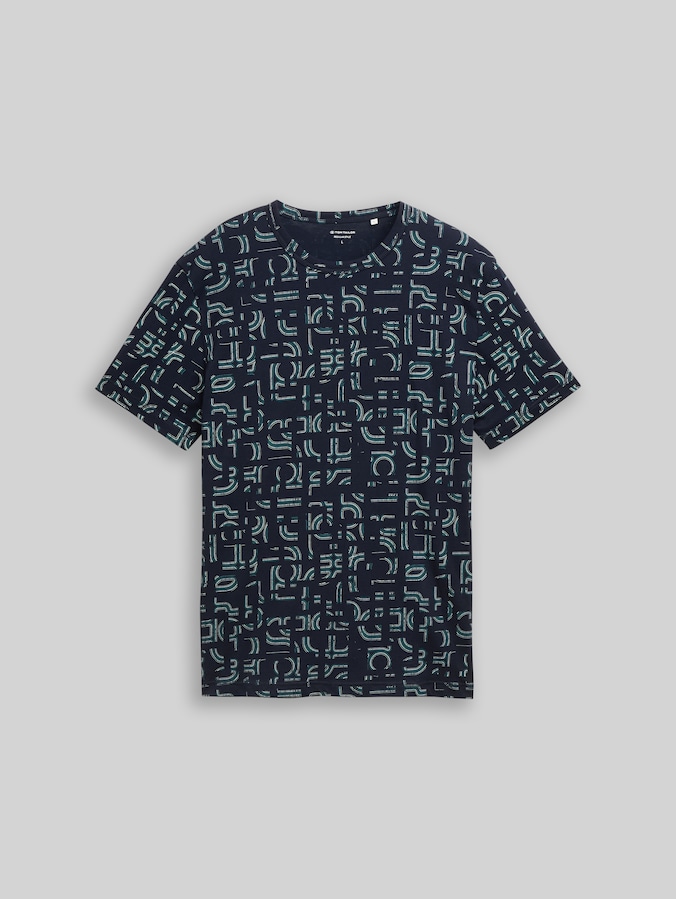 T-shirt with all-over print by Men, navy irregular design