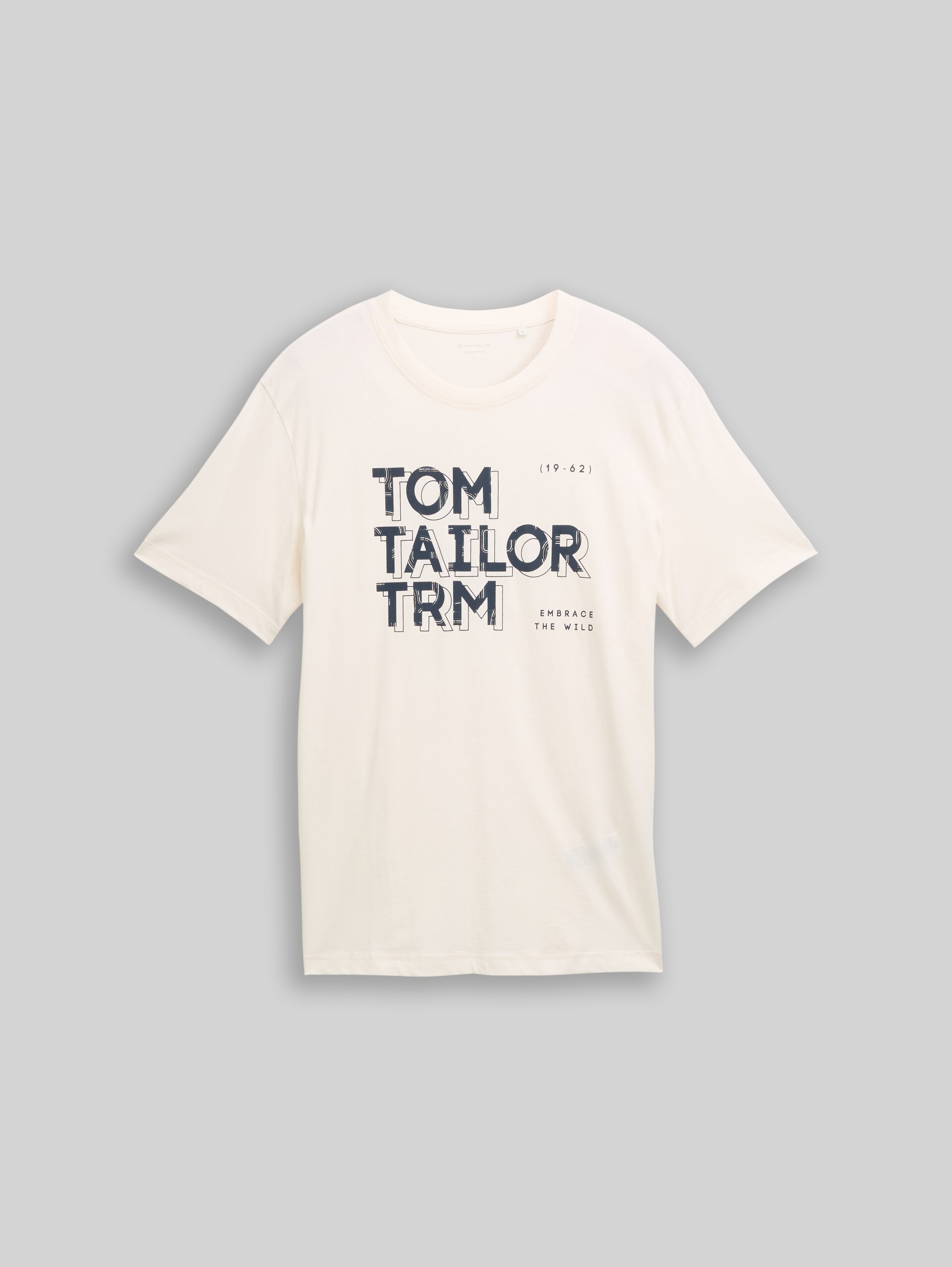 T-Shirt mit Print - Gardenia White - Vorder-Produkt-Ansicht