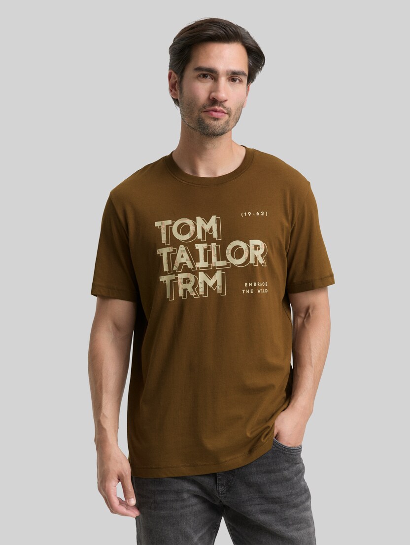 T-Shirt mit Print von Men, dark palm