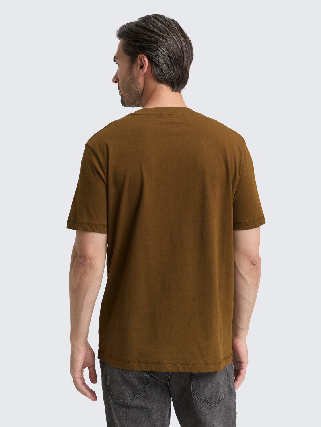 T-Shirt mit Print - dark palm - Auschnitt Model-Rückansicht