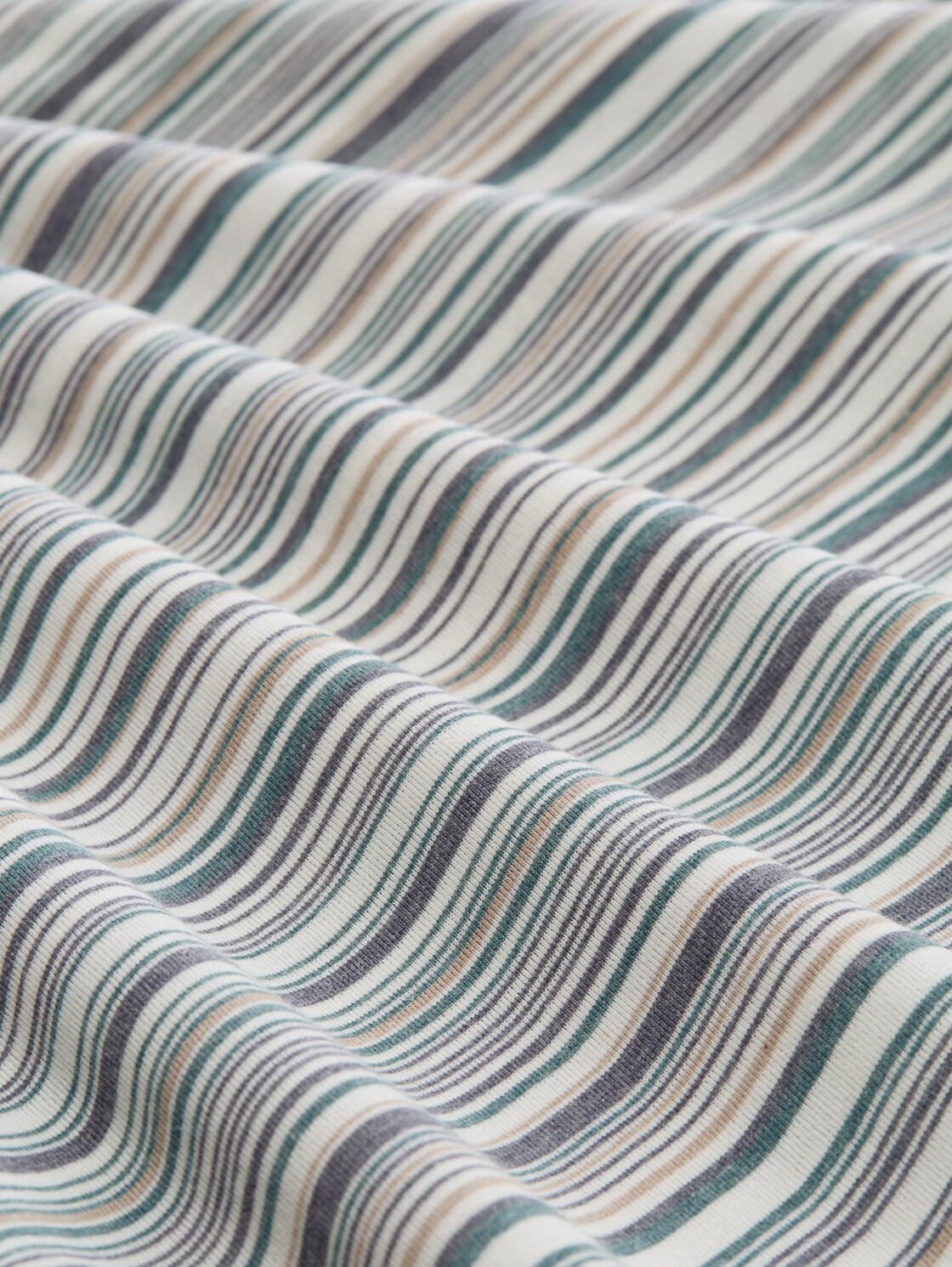 T-Shirt mit Streifenmuster - white multicolor stripes - Material-Ansicht