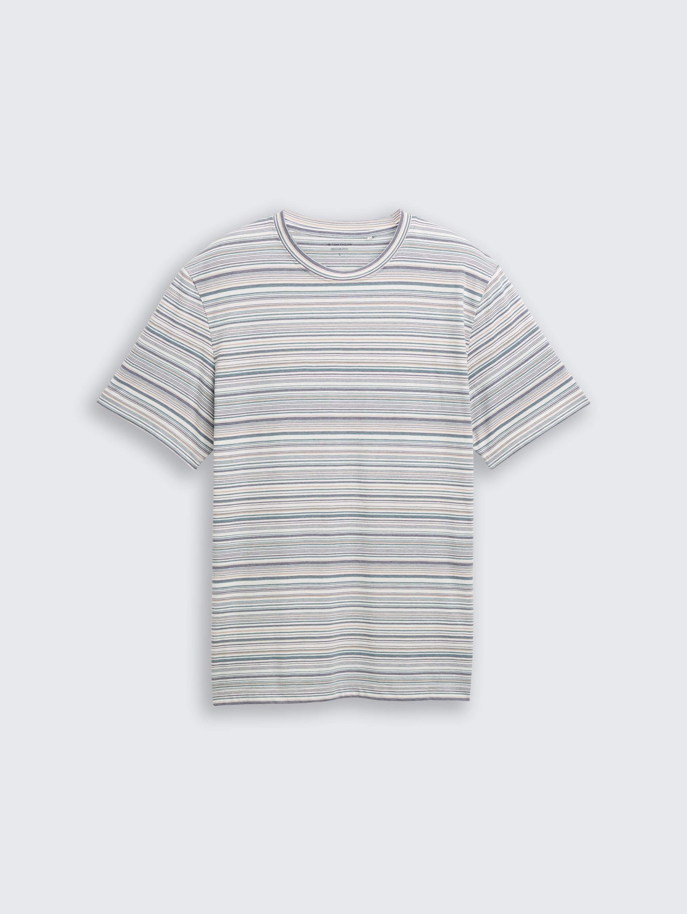 T-Shirt mit Streifenmuster - white_multicolor_stripes - 
