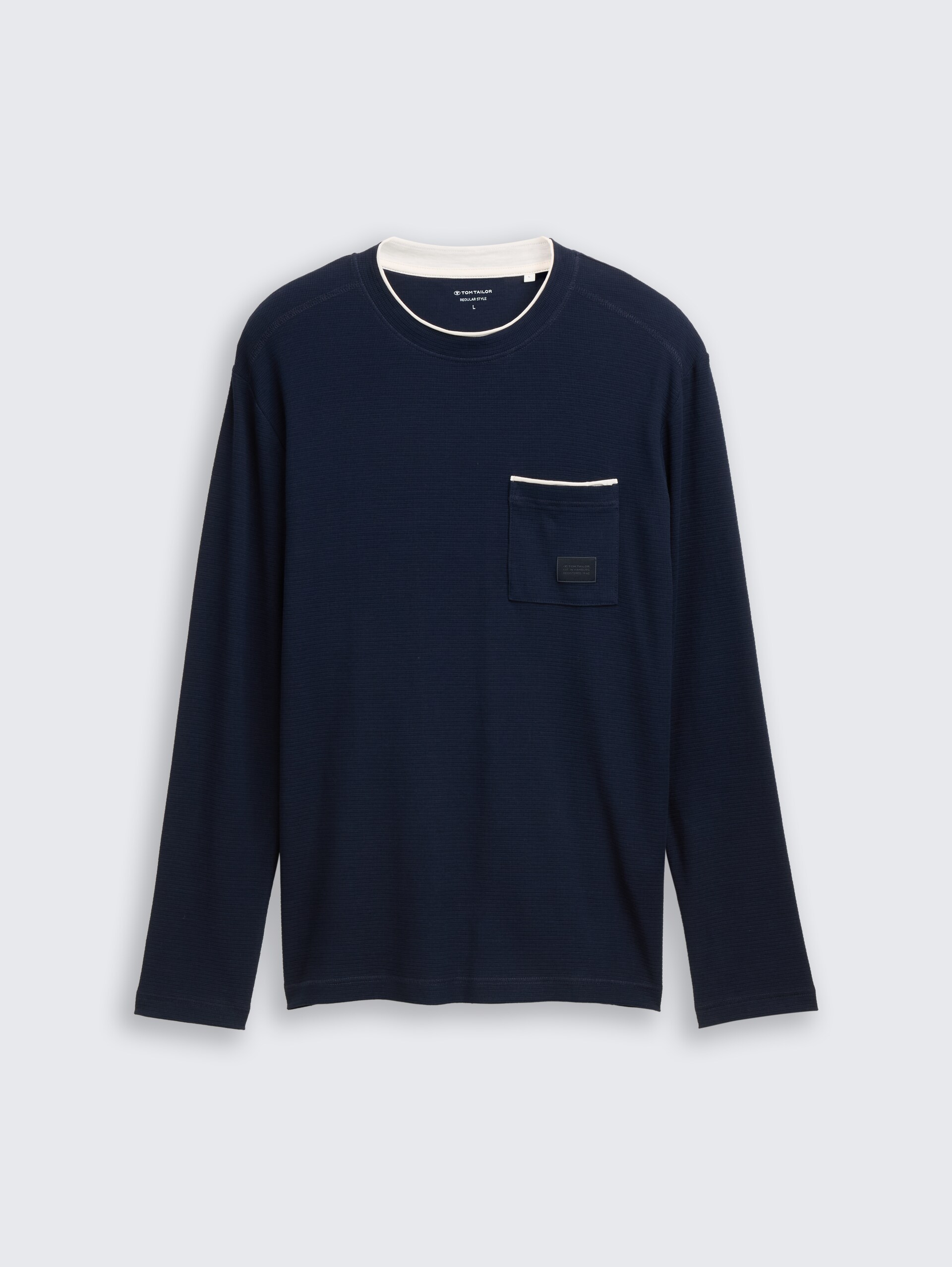 2-in-1 Langarmshirt aus Baumwolle - sky captain blue - Vorder-Produkt-Ansicht