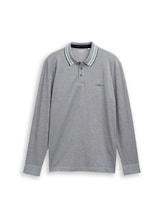 Nicht ausgewählt, Langarm Piqué Poloshirt mit Logo-Print von , blau