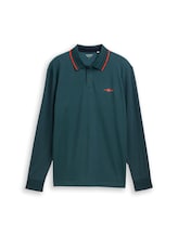 Nicht ausgewählt, Langarm Piqué Poloshirt mit Logo-Print von , grün