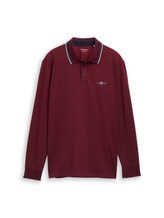 Nicht ausgewählt, Langarm Piqué Poloshirt mit Logo-Print von , rot