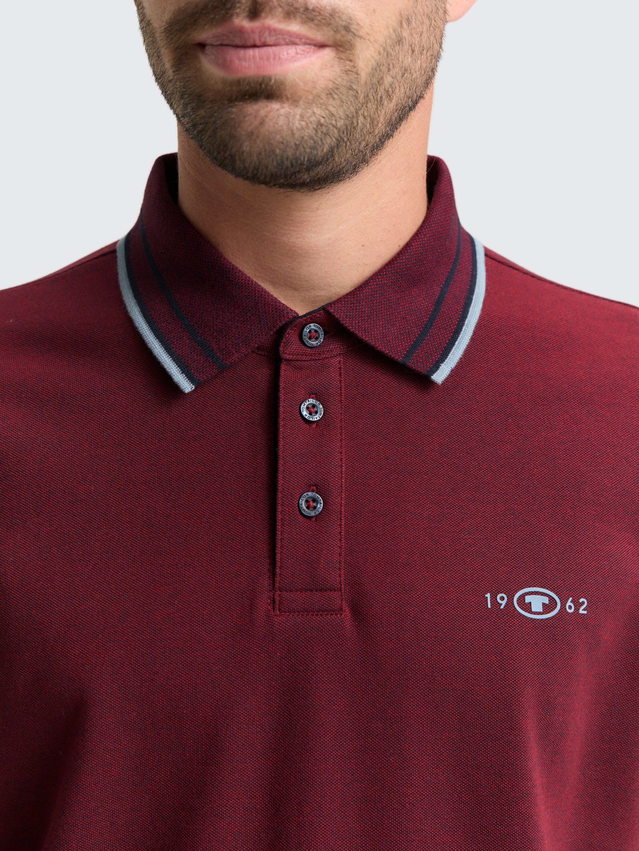 Langarm Piqué Poloshirt mit Logo-Print - navy coach red two tone