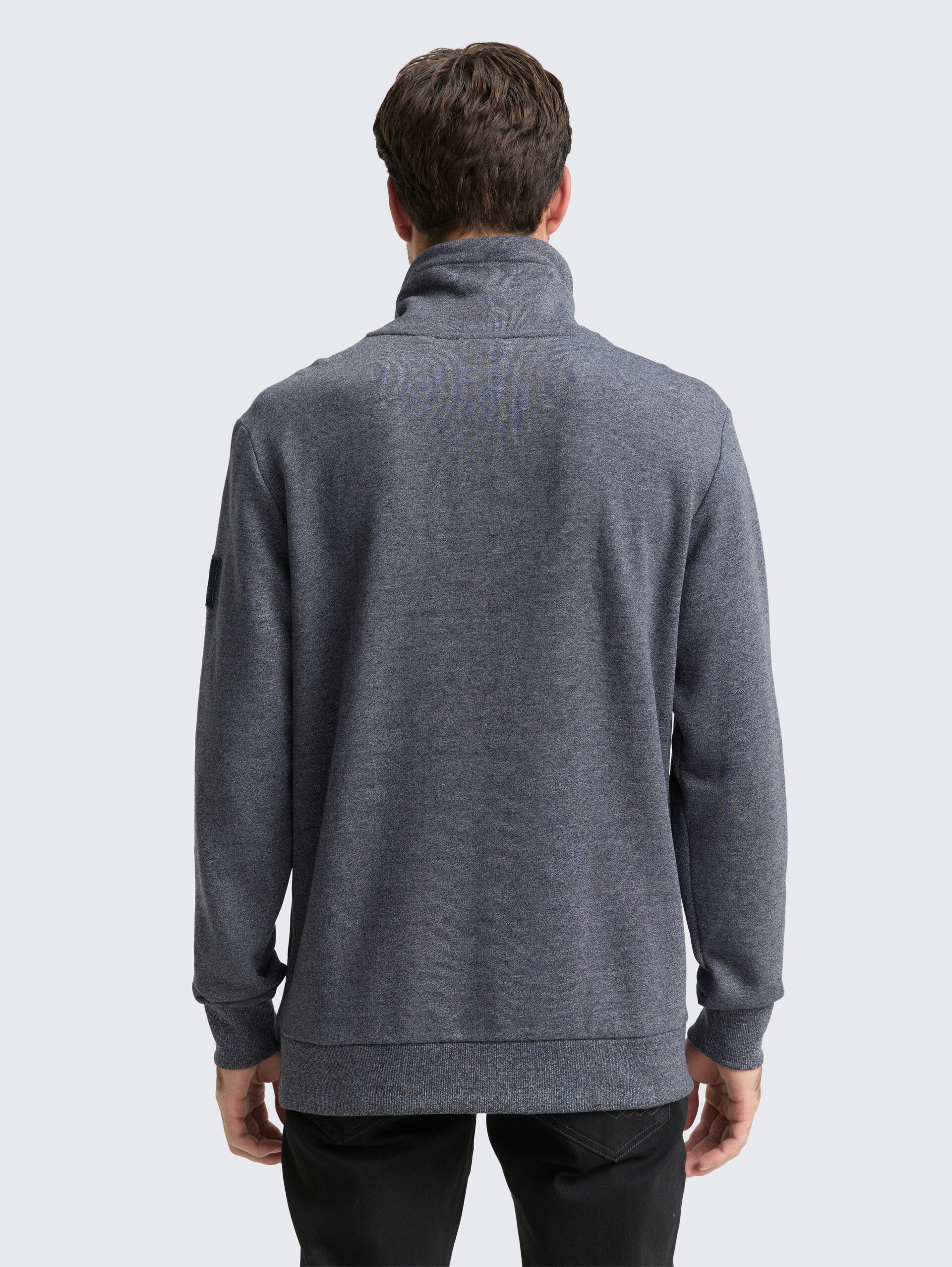 Snood Sweatshirt mit Logo-Details - navy grindle structure - Auschnitt Model-Rückansicht