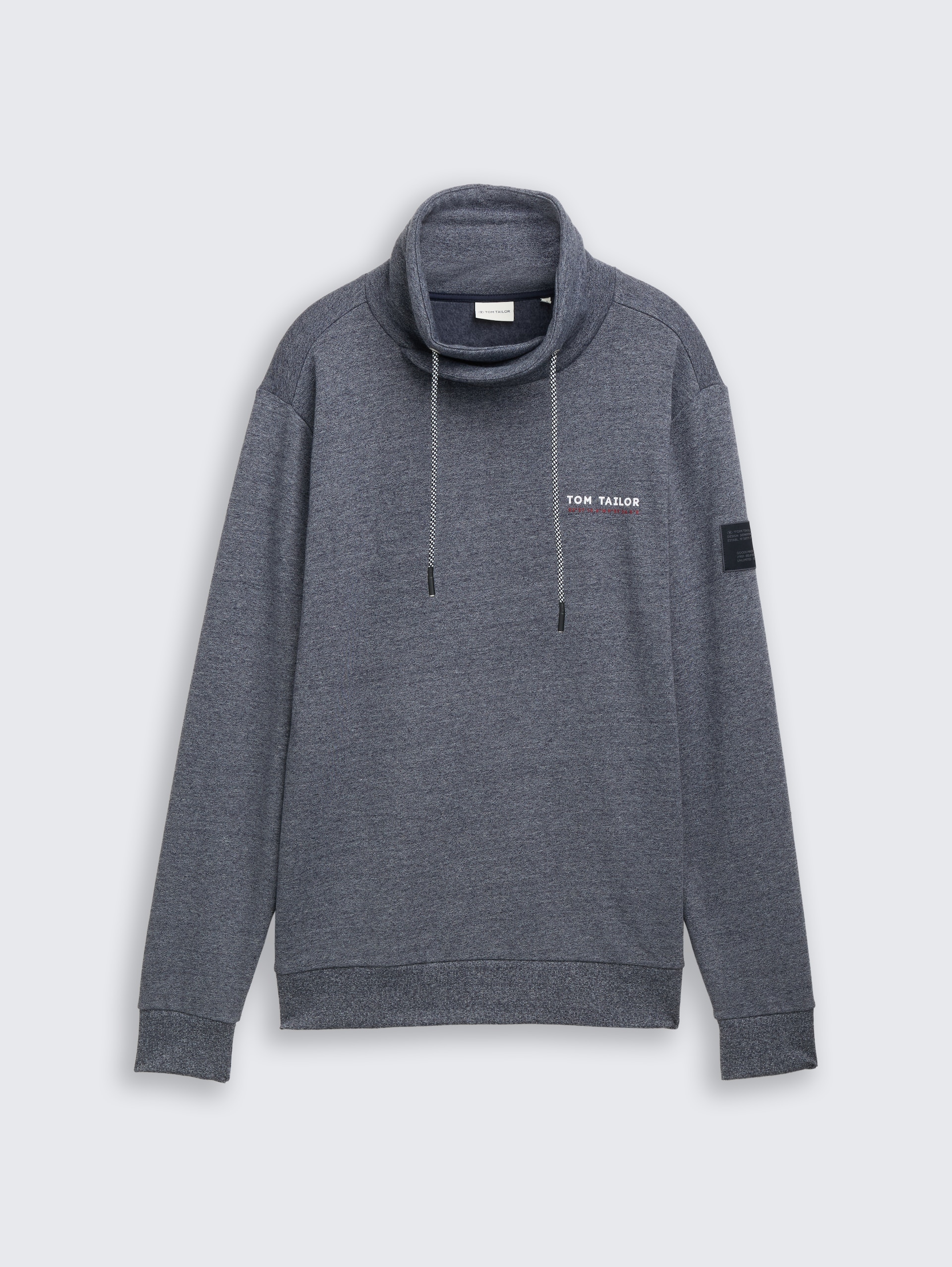 Snood Sweatshirt mit Logo-Details - navy grindle structure - Vorder-Produkt-Ansicht