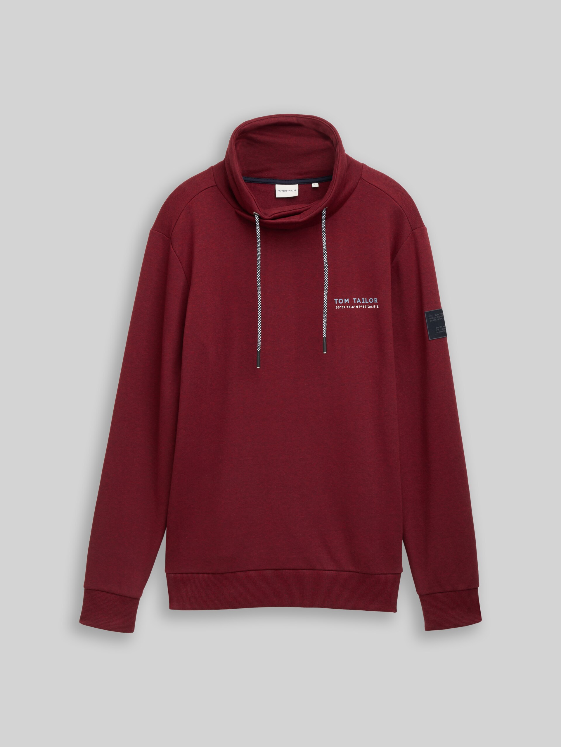 Snood sweatshirt with logo details - red navy grindle structure - Front product view